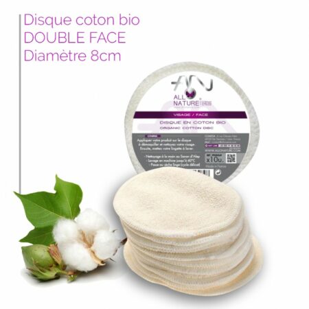 Disques à démaquiller réutilisables en coton bio